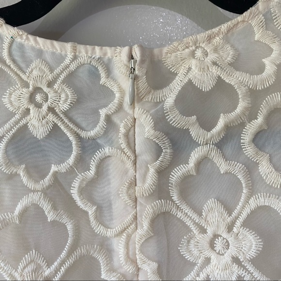 NWOT Anthropologie Pim + Larkin Cream Lace Flower Design Sleeveless Dress - Picture 9 of 12
